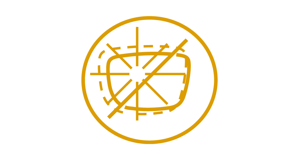 Gold circle icon for glare free vision icon