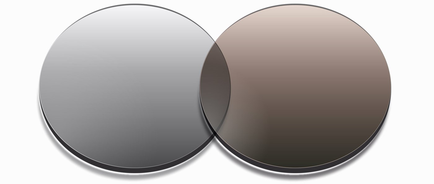 Two different tinted lenses side by side