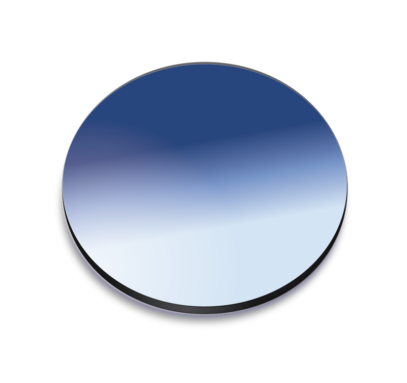 Blue gradient coloured lens