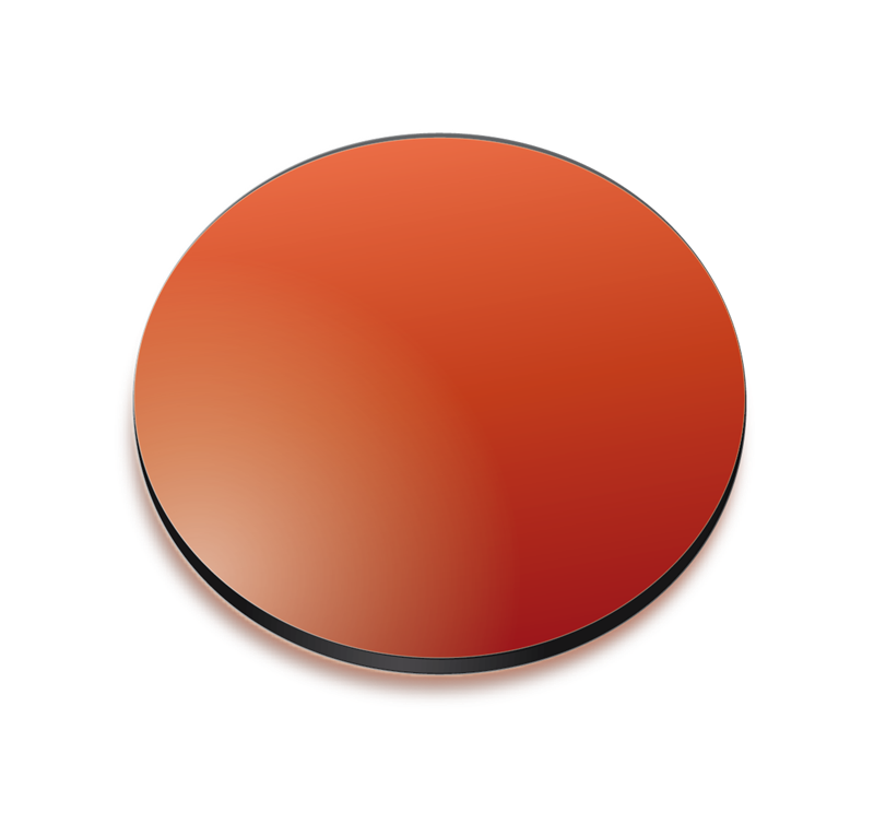 Red gradient coloured lens