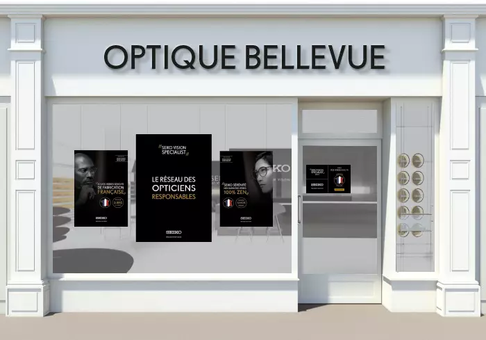 Concept drawing of Optique Bellevue store front